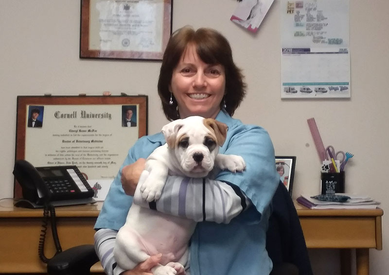 Dr. McFee with puppy Jax